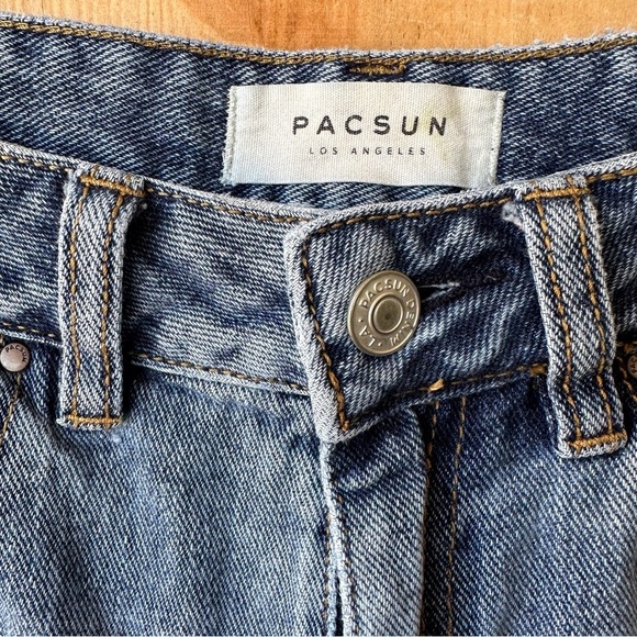 PacSun Mom Jean Short Rigid Denim 100% Cotton High Rise - Picture 5 of 9